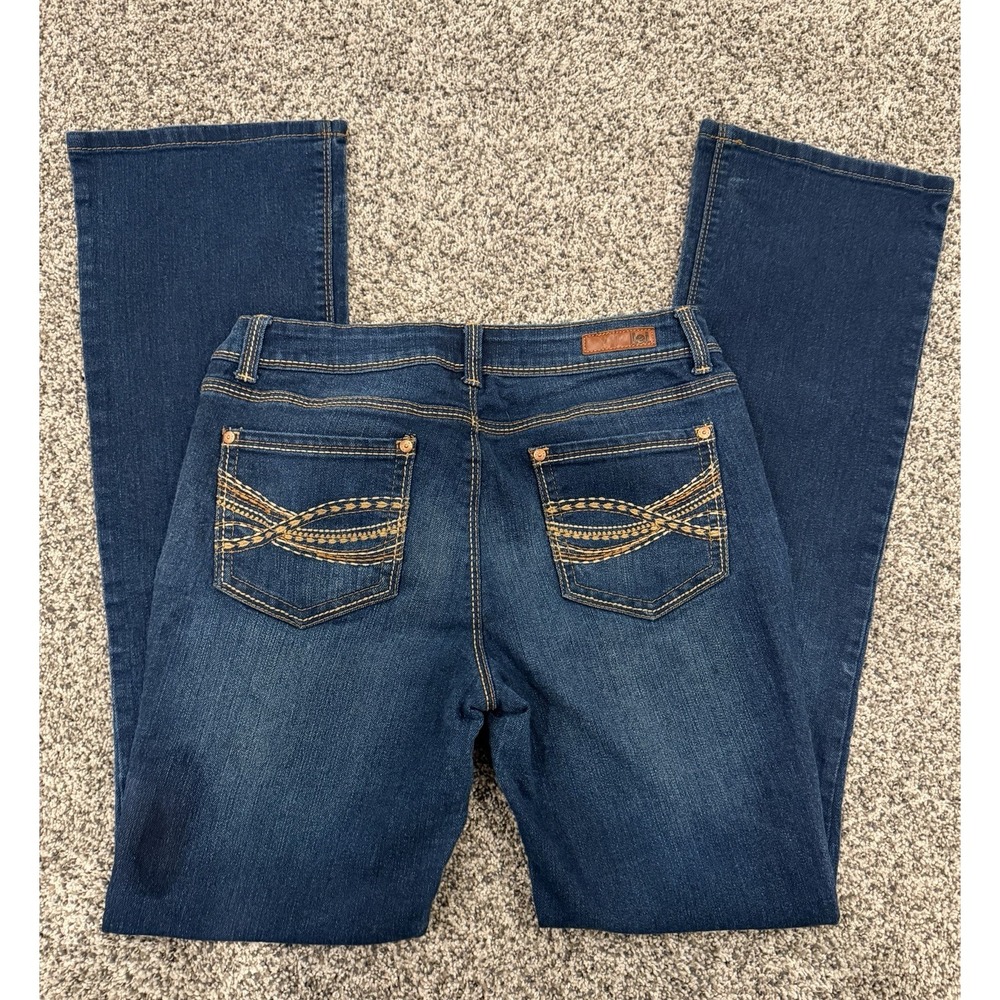 Vintage LEI Ashley Jeans Womens 3 Low Rise Bootcut Flare Dark Blue Denim Y2K 90s